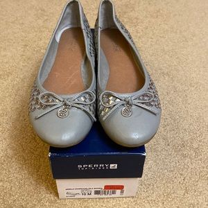 Sperry ballet flats. Size 10. Charcoal/silver